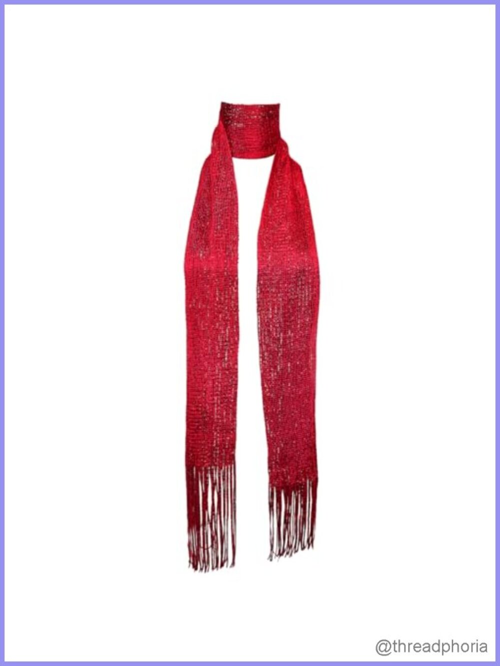 Sequin Fringe Scarf Lightweight Skinny Scarf for Women Evening Party Accessory